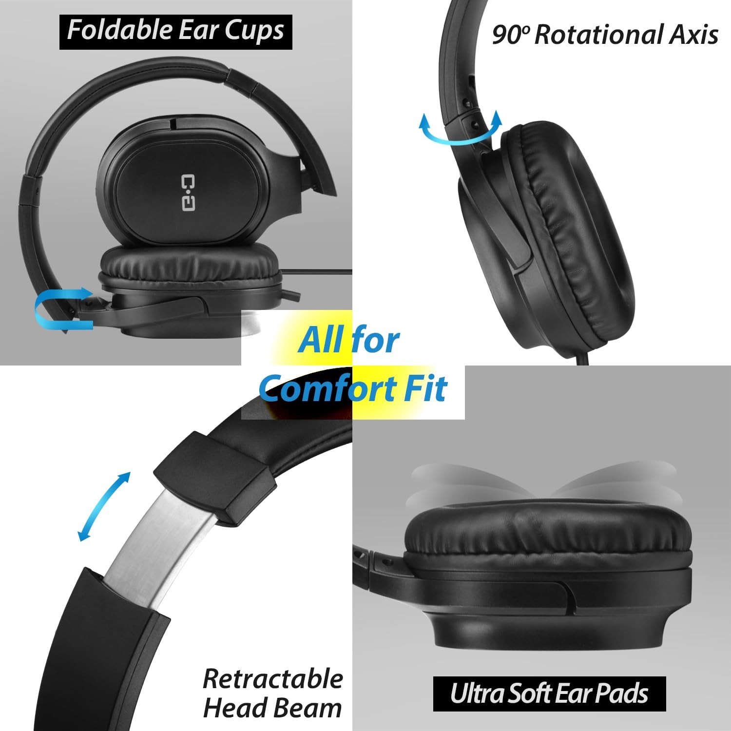 Upgrade Extra Long Cord Headphones for TV & PC with Volume Control, 18 Feet /…