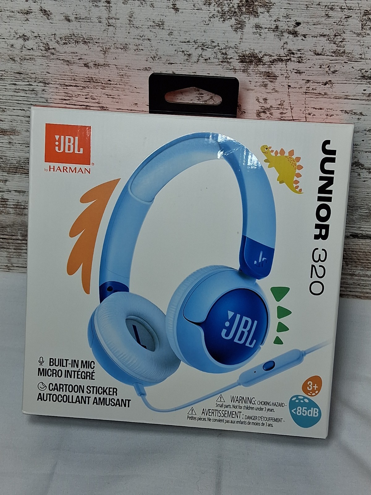 JBL Junior 320 Kids Headphones Blue Built-in mic NEW