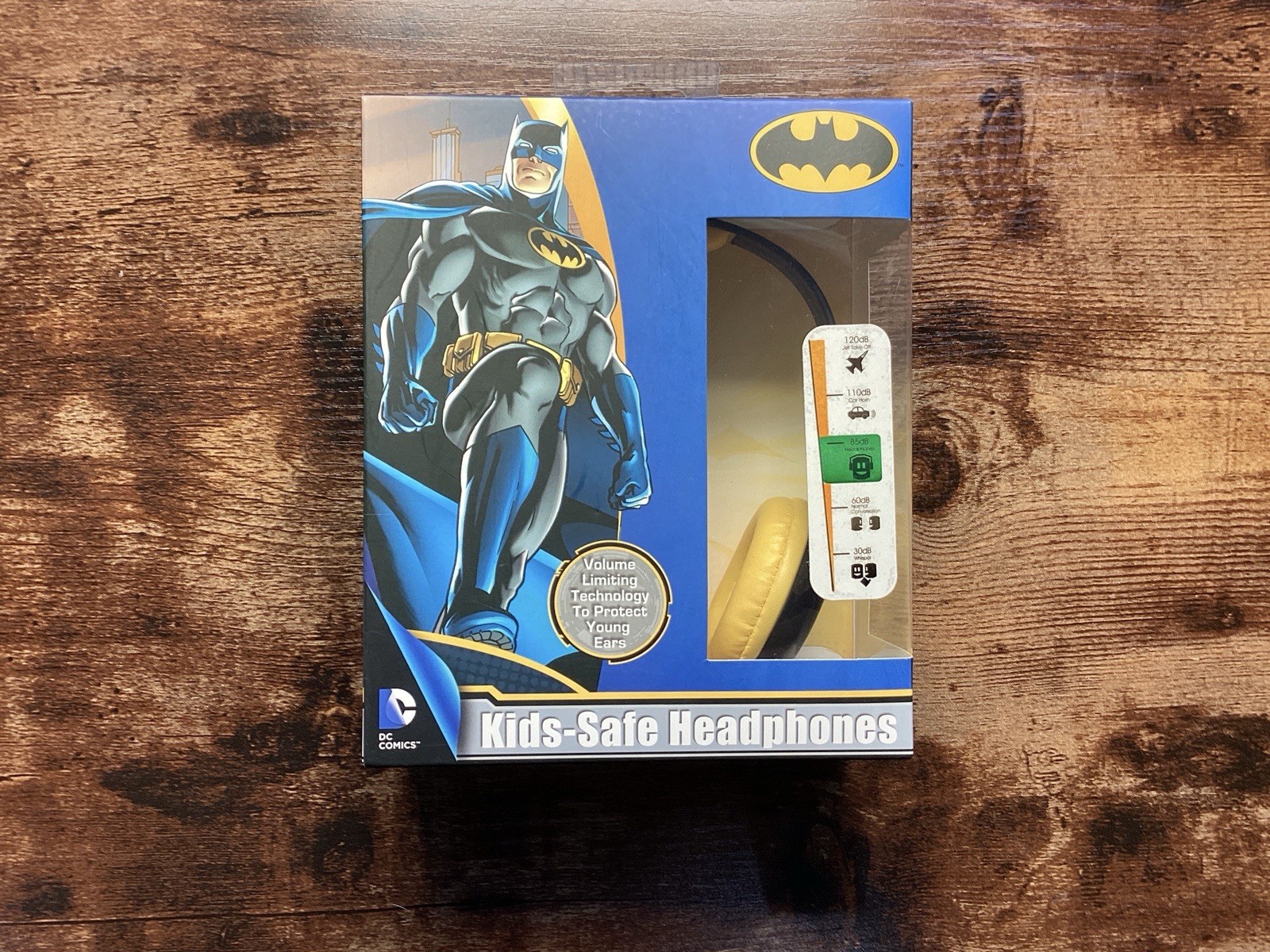 Kids-Safe Batman Headphones yellow and black