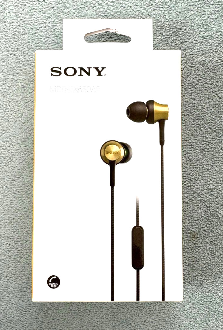 Sony MDR-EX650AP Closed Dynamic In-Ear Headphones Mic Brass Earbud Brown F/S
