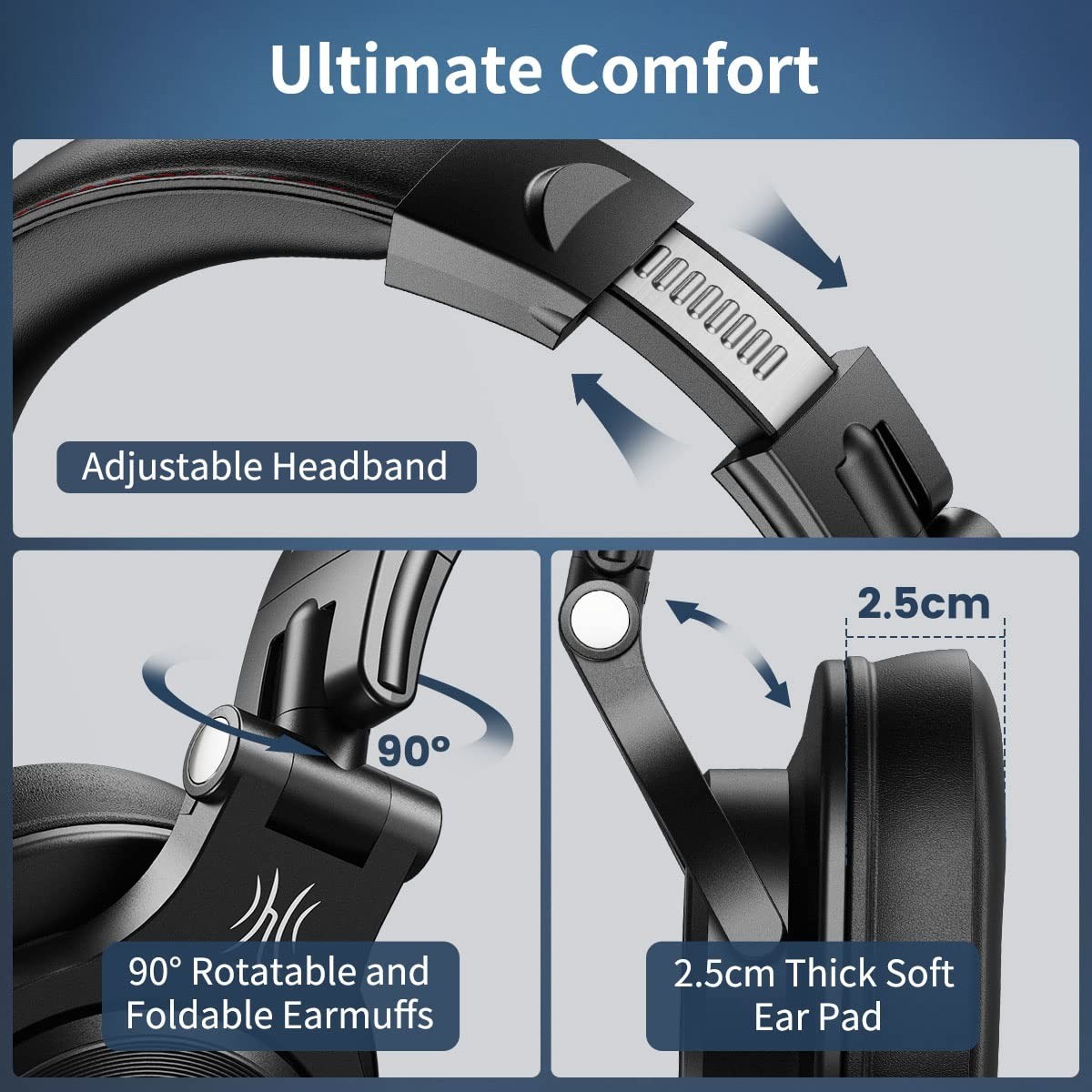 Hi-Res Wired Over Ear Headphones with SharePort, Foldable Design, Stereo Sound f
