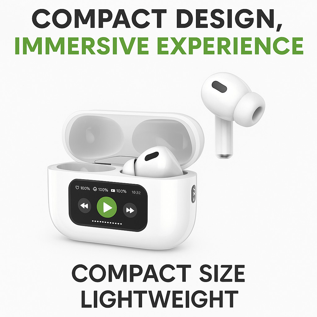 Bluetooth Wireless Earbuds With Mic and Touch Screen
