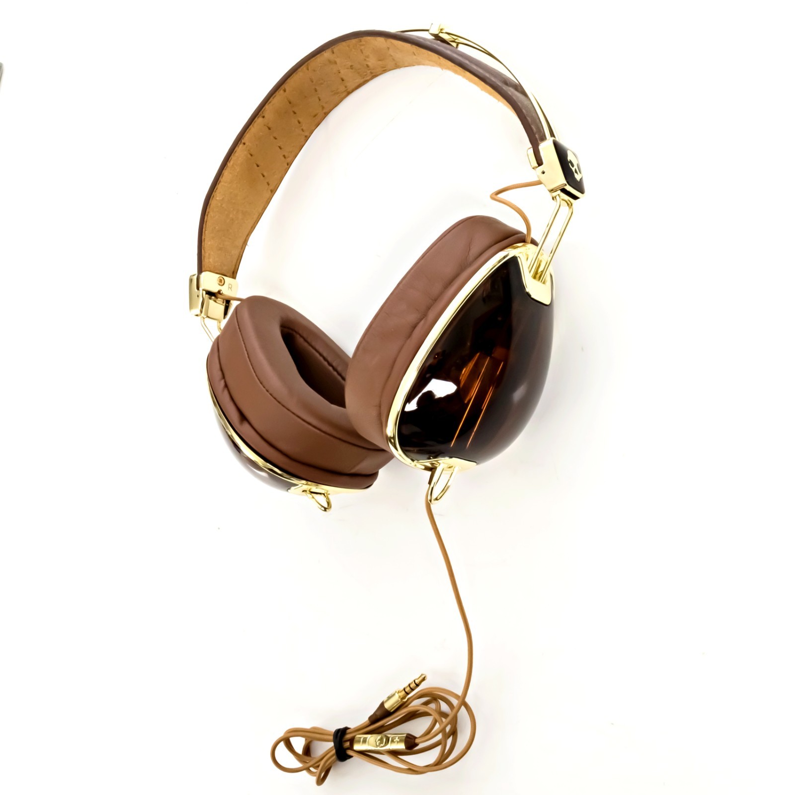 Skullcandy Roc Nation Aviator Clear Brown Gold Headphones Transparent