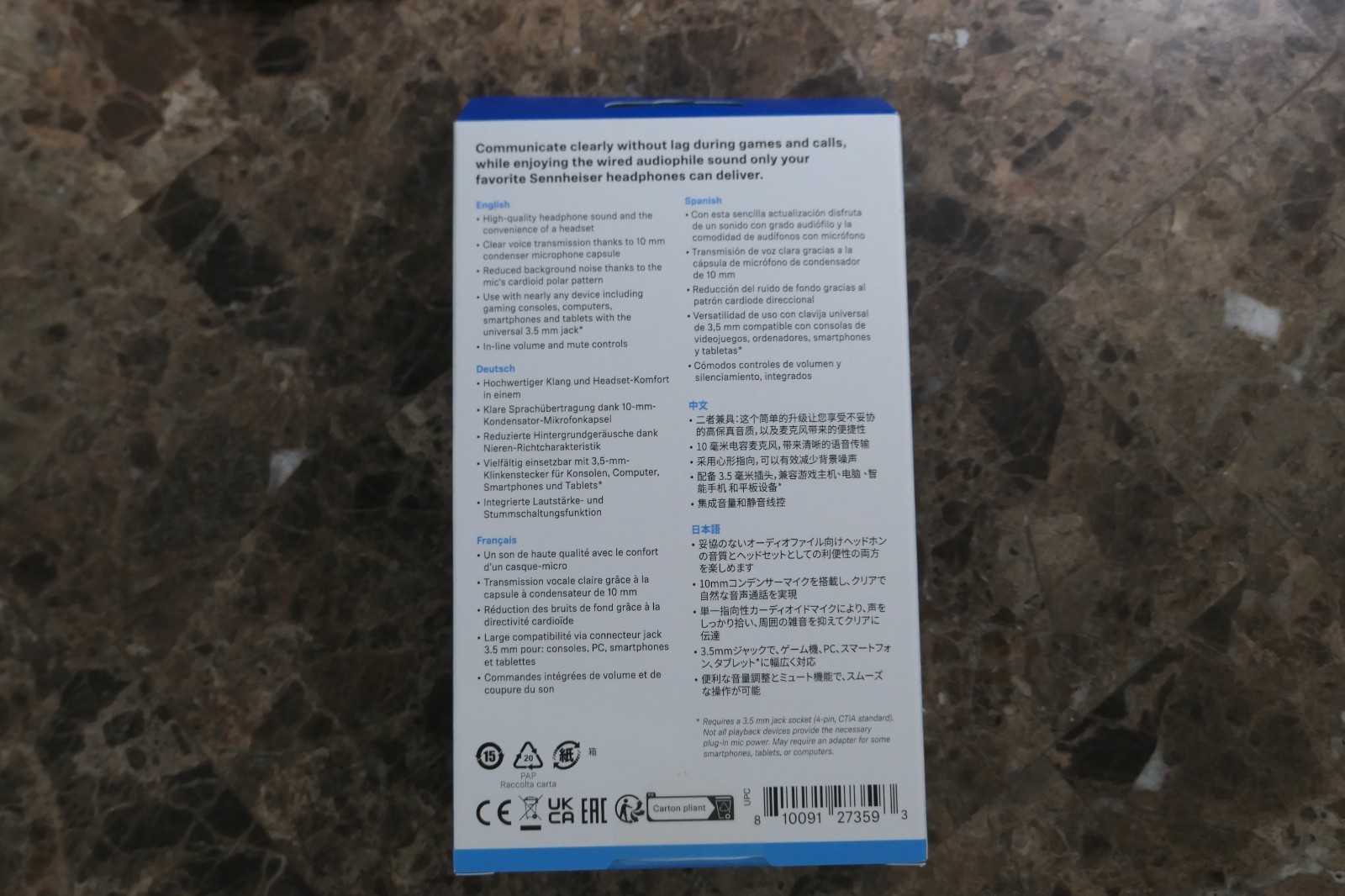 NEW SEALED Sennheiser HD 500 BAM Boom Microphone 3.5mm Mute Volume Gaming