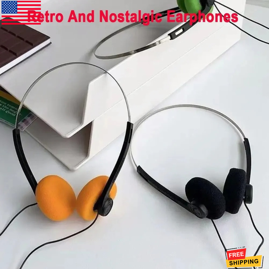 Retro Over-Ear Headphone Vintage Underwire Headphone for Walkman*