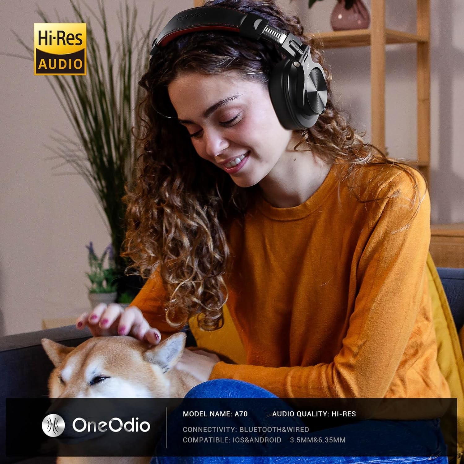 Bluetooth Wireless Headphones, 72H Playtime, 3.5Mm/6.35Mm Wired Audio Jack