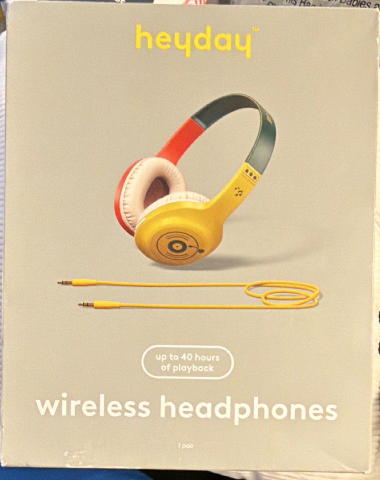 Heyday Wireless Wired Headphones Yellow Red Green White Bluetooth 3.5mm Jack