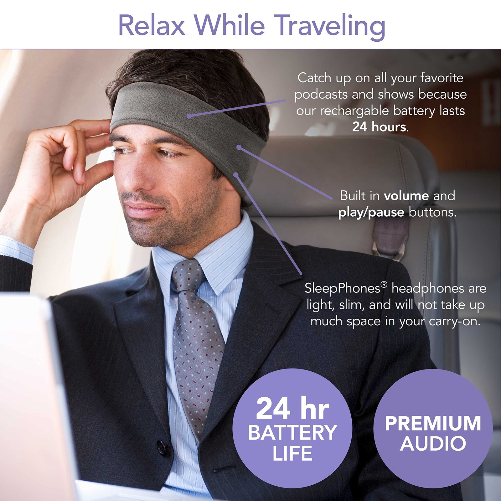 Wireless Sleep Headphones by AcousticSheep V8 | 24-Hour Battery | Original an…