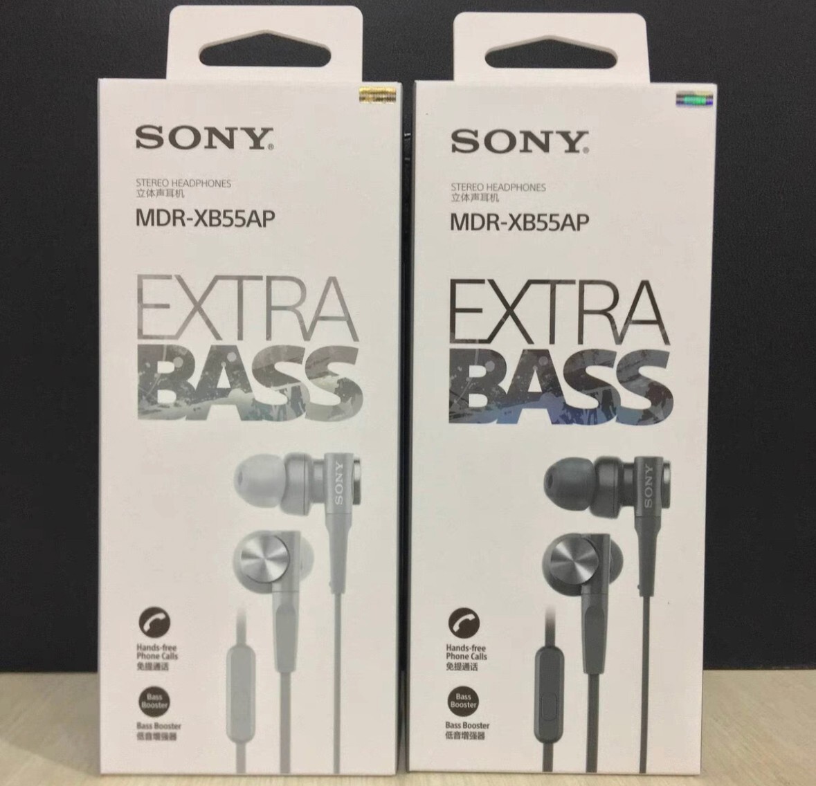 SONY MDR-XB55AP Bass Booster In-Ear Headphones In-line Remote Mic Black/Gray
