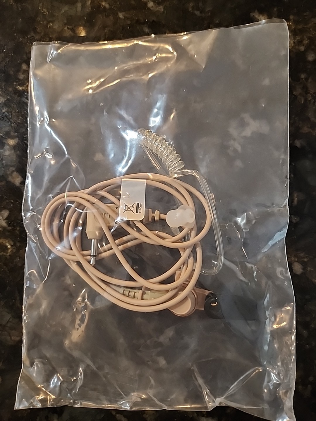 Universal IFB Earpiece 3.5mm & 1/4” Connector Broadcaster Tan/Beige