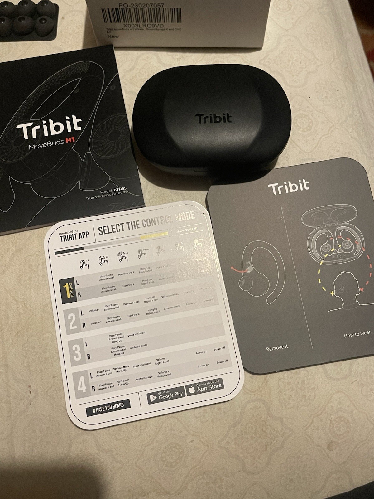 Tribit MoveBuds H1 True Wireless Bluetooth In-Ear Earbuds Black BTH95