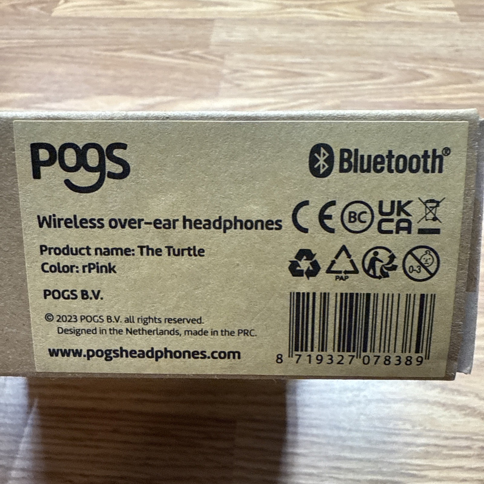 Pogs Headphones The Turtle Wireless Noise Cancelling For Kids Bluetooth Pink