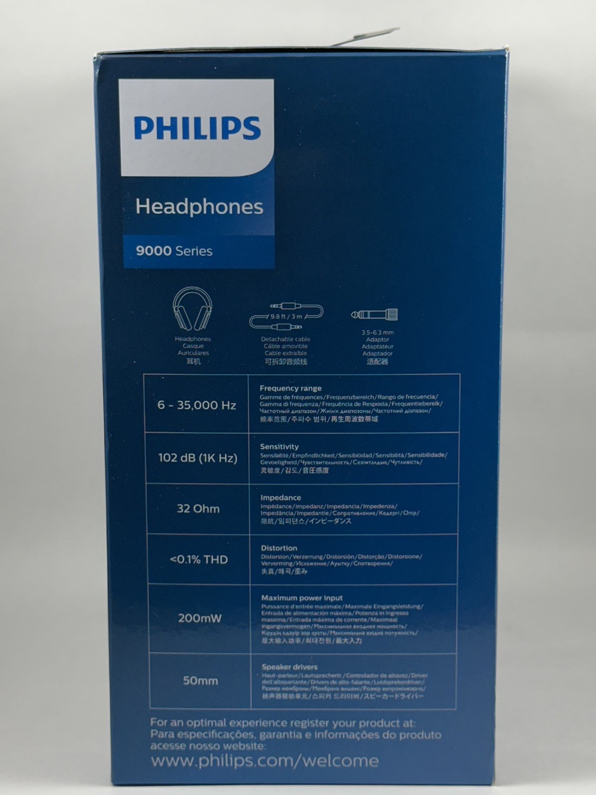 Philips 9000 Series SHP9600 Over Ear Open Back Headphones Lightly Used No Cable