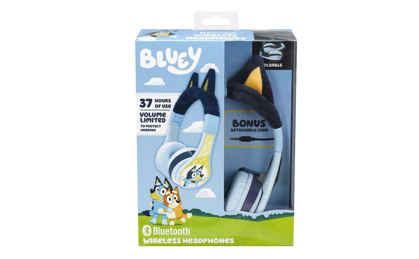 eKids Bluey Bluetooth Headphones for Kids, Includes Aux Cord
