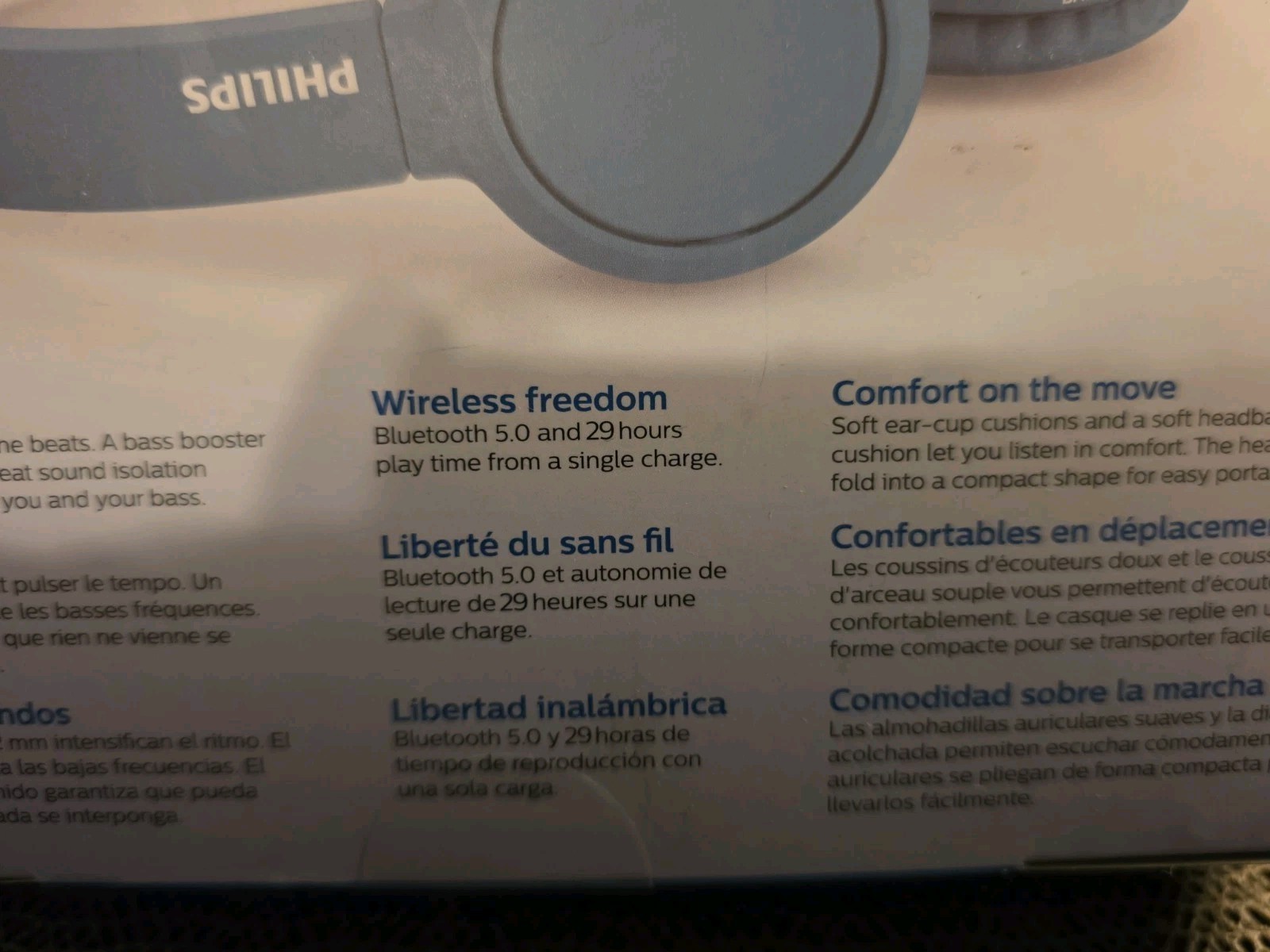 Philips Headphones 4000 Series, Wireless On-ear Headphones, TAH4205, New