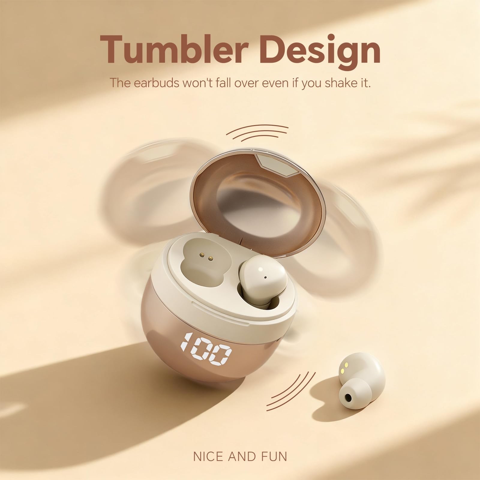 Xmenha Invisible Mini Small Earbuds Wireless Bluetooth, Skin Tone Beige