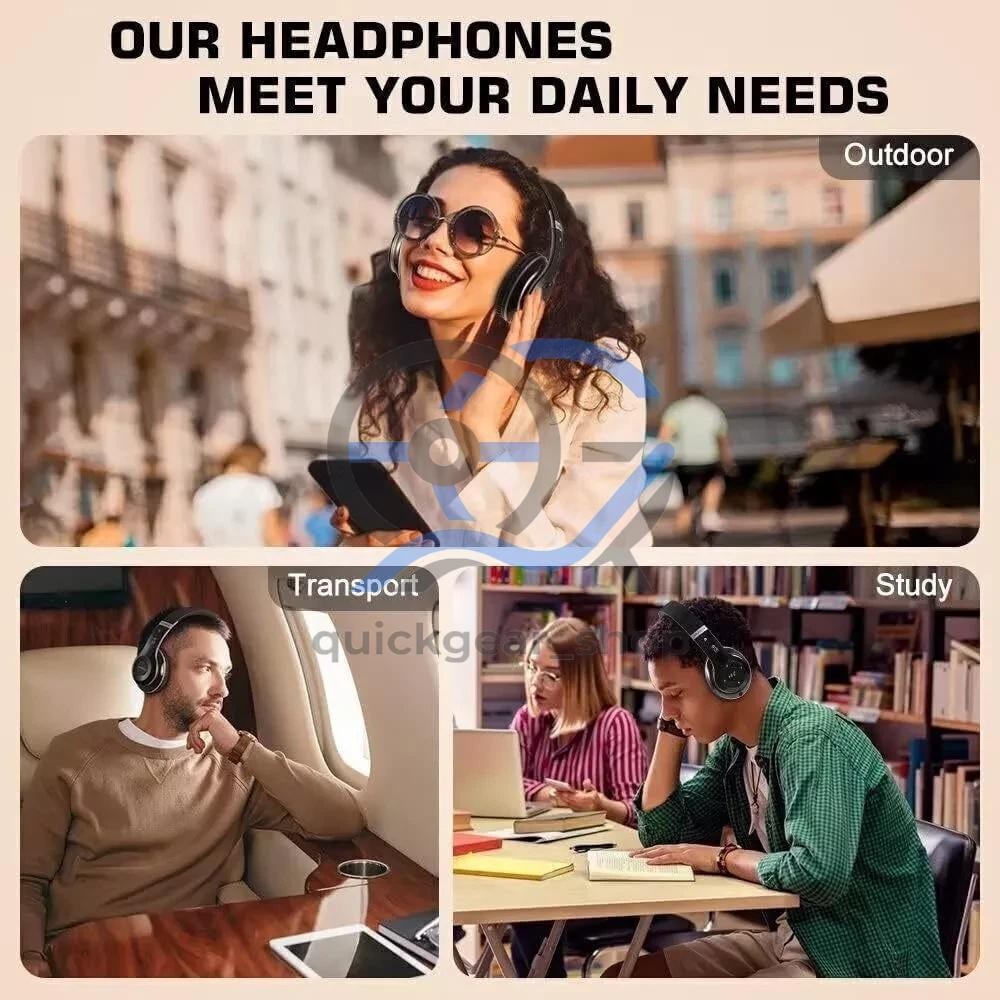 Wireless Headphones Bluetooth Noise Cancelling Stereo Earphones Over Ear Headset