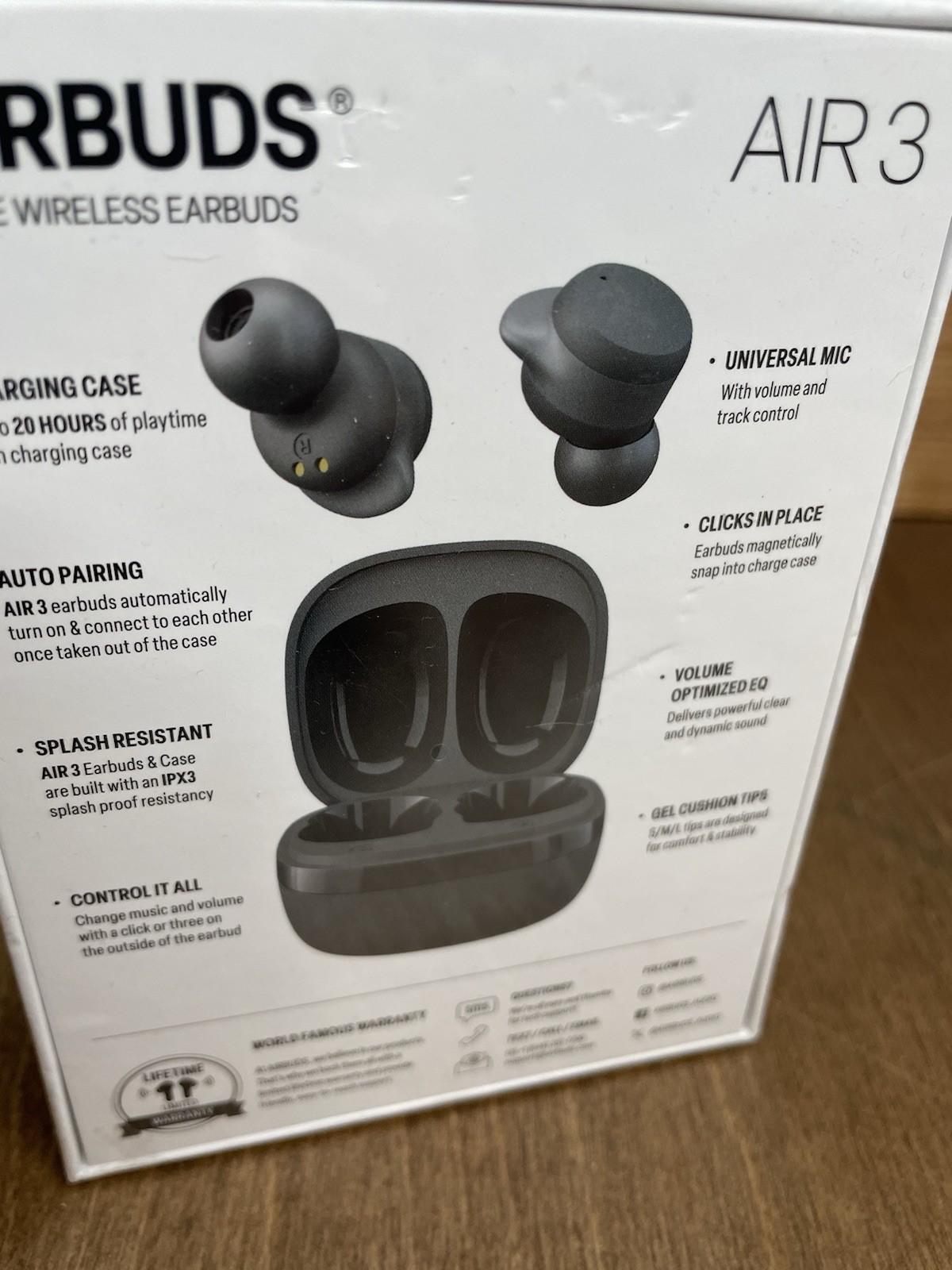 Air3 Airbuds True Wireless Earbuds Water Resistant Brand New