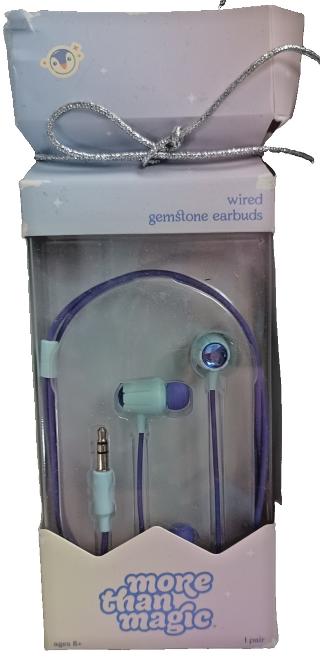 🔷️ Wired Gemstone Earbuds More Than Magic Teal Purple New NWT Girl’s Women’s