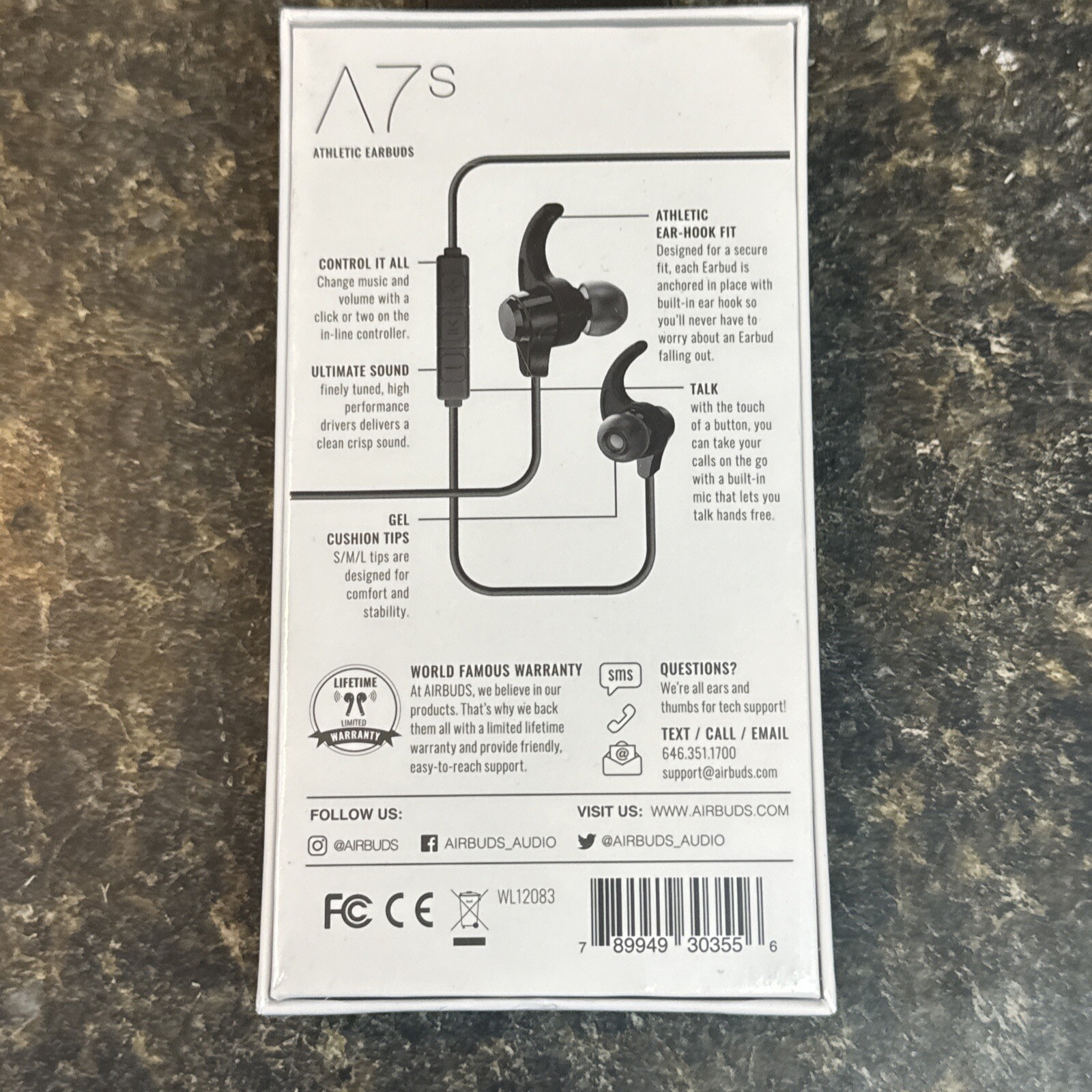 Airbuds A7s Athletic Earbuds Brand New Sealed Great For Workouts Ear Hook