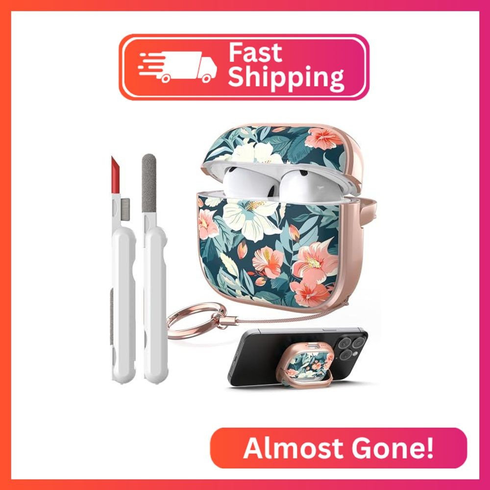 TATOFY Lock Case for Airpods 4 Case, Flowers Hard iPod 4th Cover for Women Girls