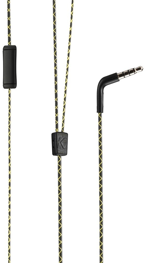 Kicker 46EB74 In Ear Wired Earbuds Black Stereo Audio with Built In Mic