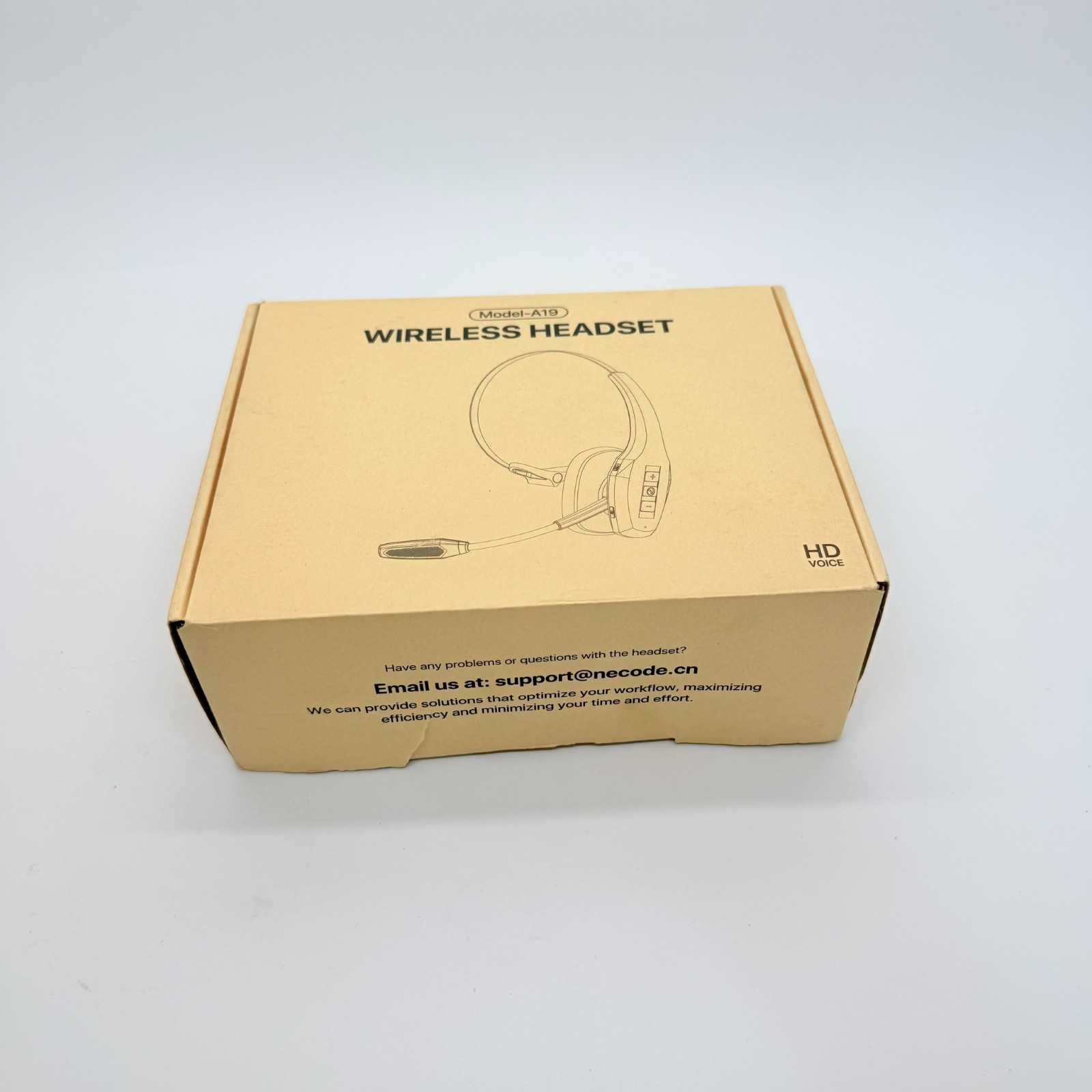 A19 Wireless Headset, Noise Cancelling – Bluetooth, HD Sound/Voice Black