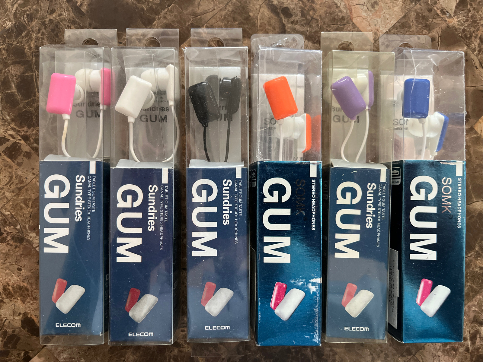 (6) Elecom Sundries GUM Earbuds Stereo Earphones – NEW 3.5mm