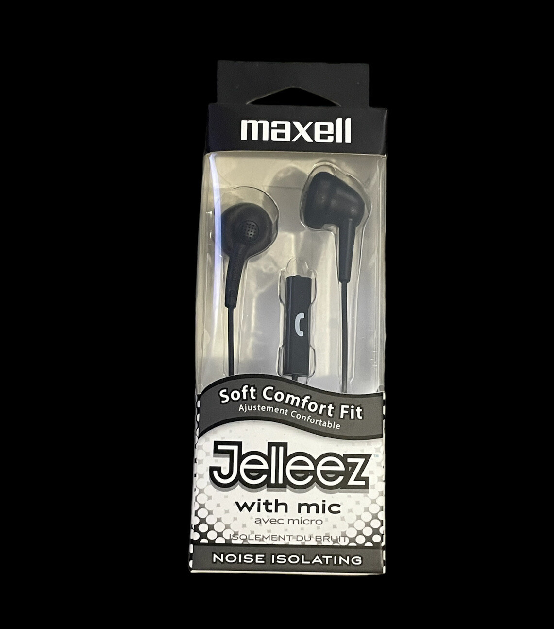 Maxell 191569 JELM-BK Jelleez Earbuds Soft Comfort Fit with Microphone (Black) [