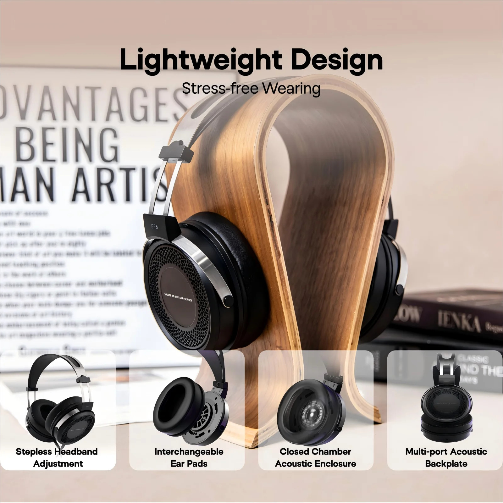 SIMGOT EP5 Wired Over-Ear Headphones 50mm Driver HiFi Gaming 3.5mm