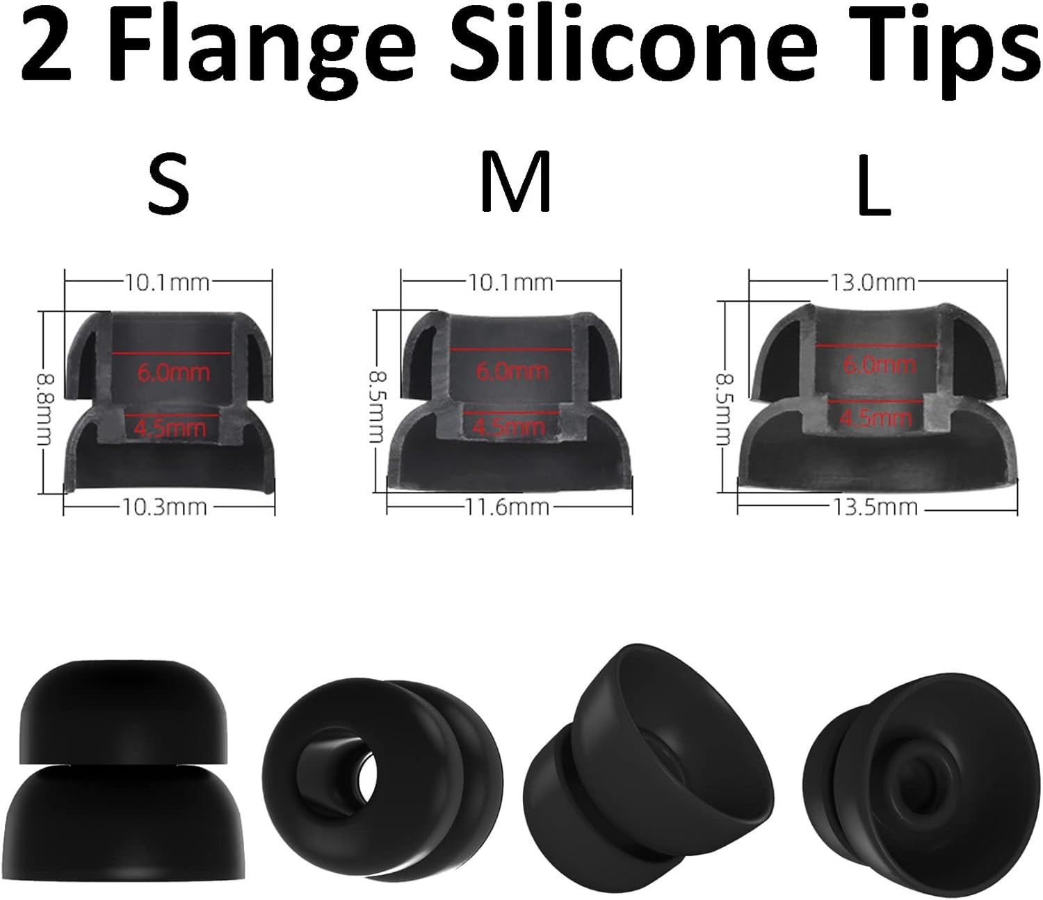 9-Pair Memory Foam and Double Flange Ear Tips Kit for Soundcore Devices