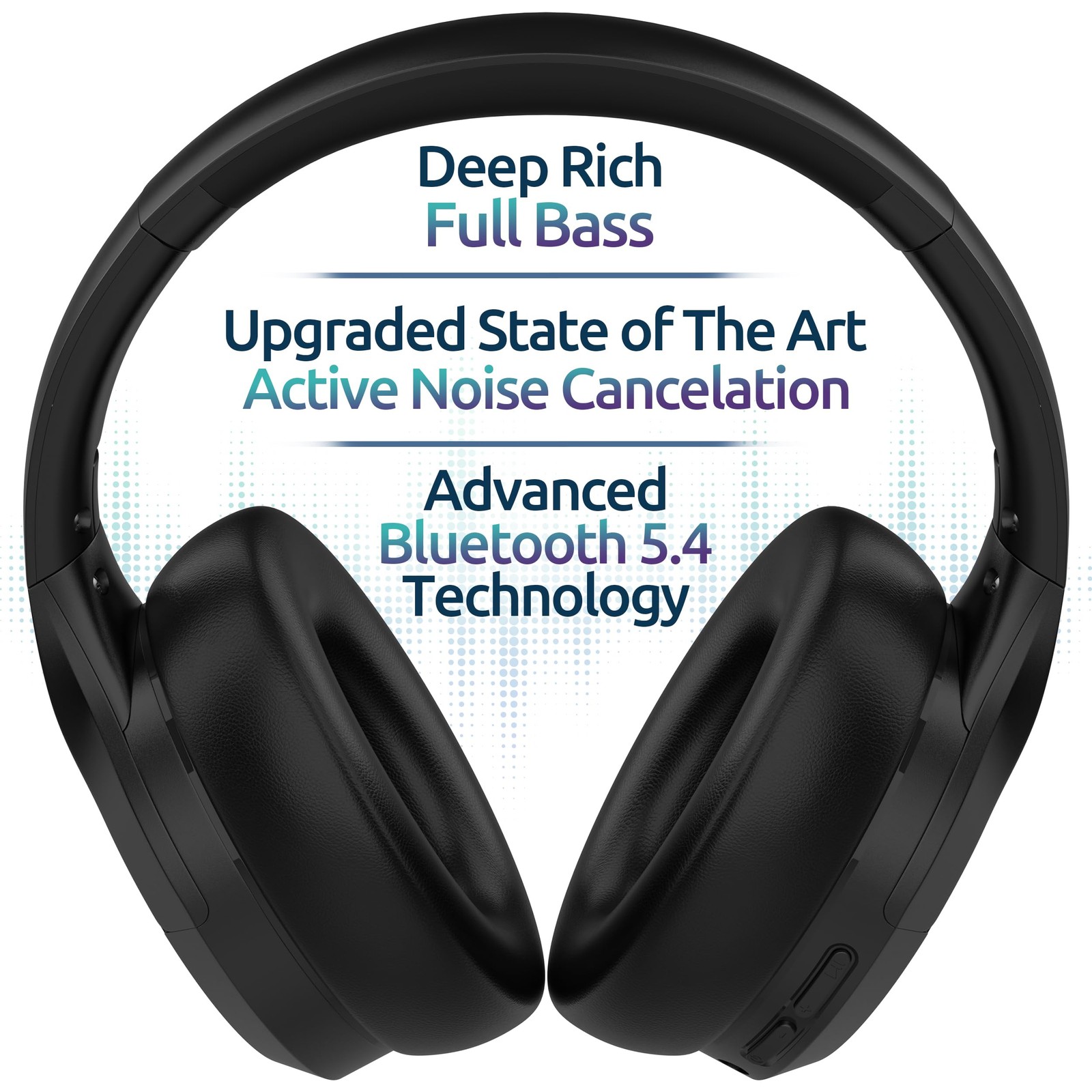Active Noise Cancelling Headphones, Bluetooth Over Ear, Hi-Fi Stereo,100H Pla…