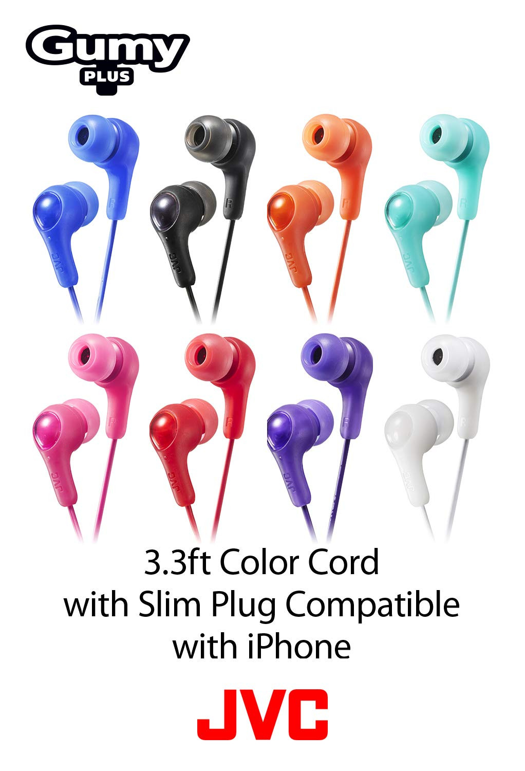 Black Earbuds with Deep Bass and Clear Treble Comfortable Fit for iPhone Android