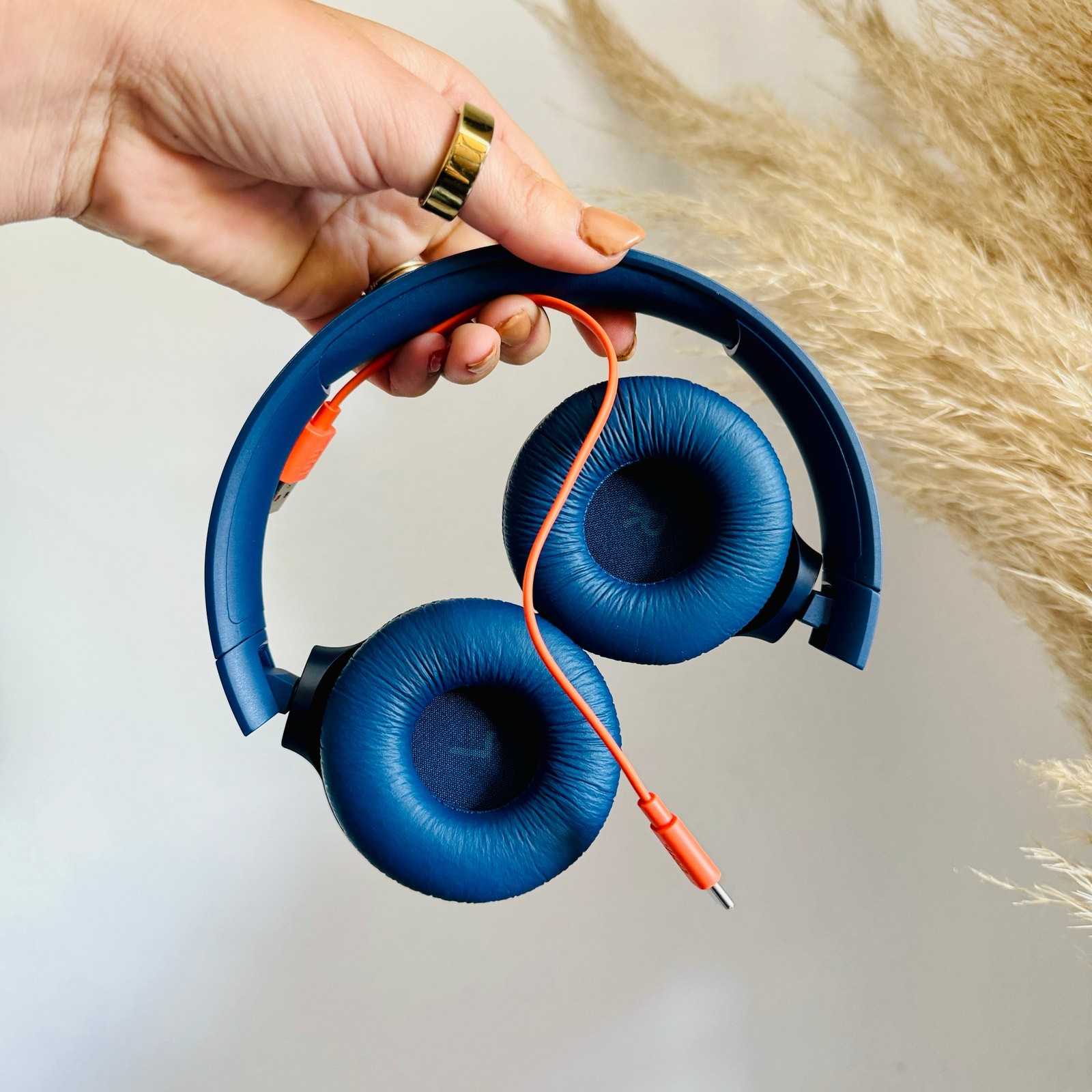 NEW JBL 510T Navy Blue Orange Wireless Bluetooth Over Ear Chunky Headphones