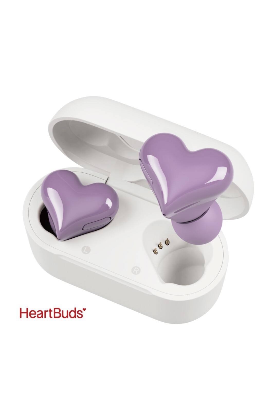 Softbank Selection Heart Buds Wireless Earphones Purple Dynamic 6mm HeartBuds