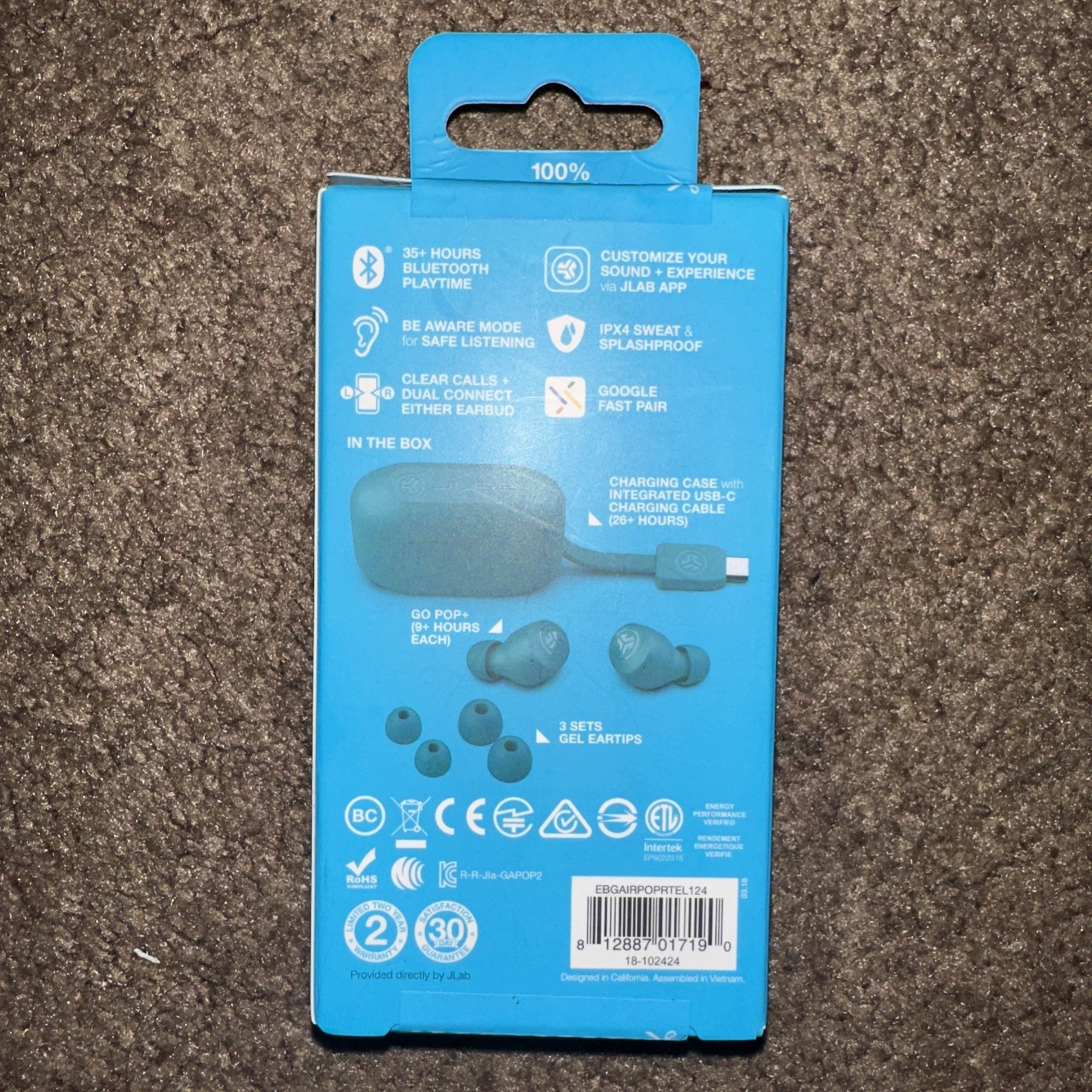 JLab – GO Air POP True Wireless In-Ear Headphones – Teal