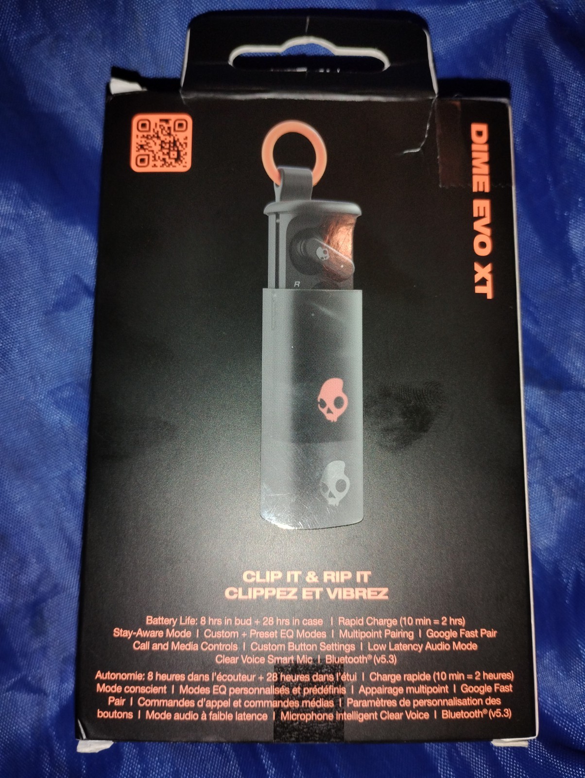 Skullcandy Dime Evo XT Wireless Headphones Earbuds Black