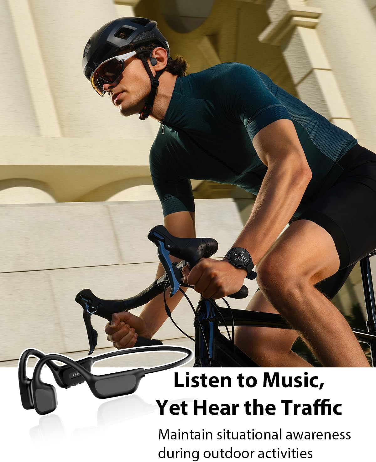Bone Conduction Headphones, IPX8 Waterproof Swimming Headphones, Open Ear Headph