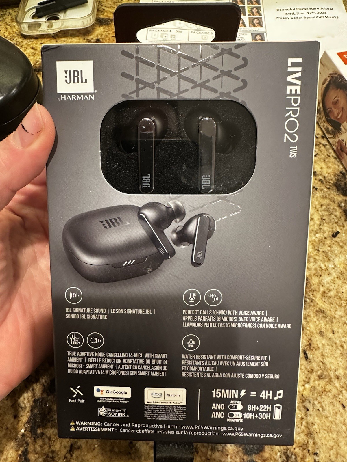 JBL Live Pro 2 TWS In-Ear Noise Cancelling Truly Wireless Headphones – Black