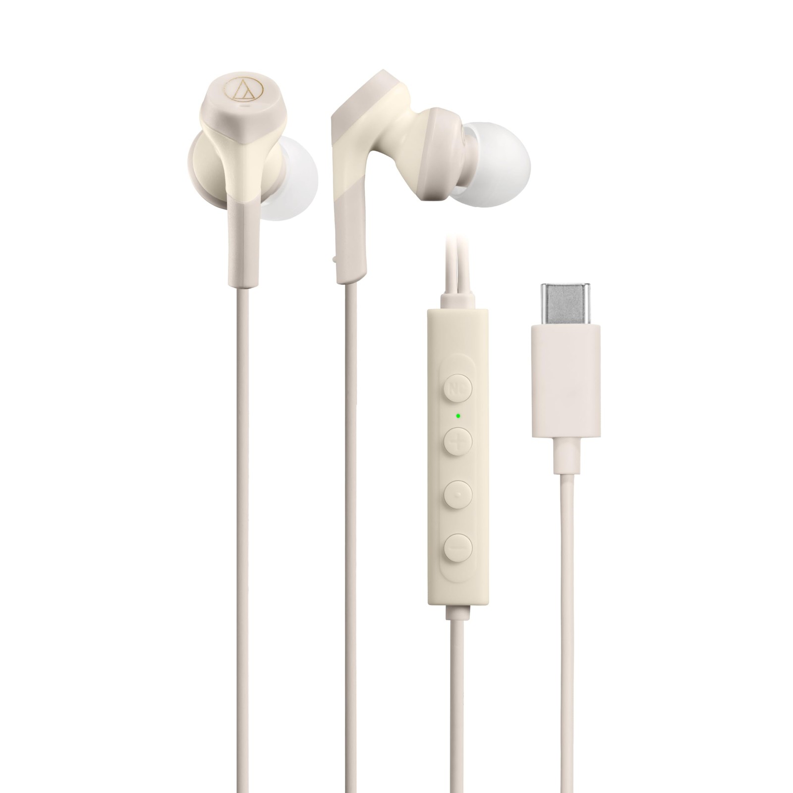 Audio-Technica ATH-CKS330NC BG Noise-Canceling USB-C Earphones Beige New