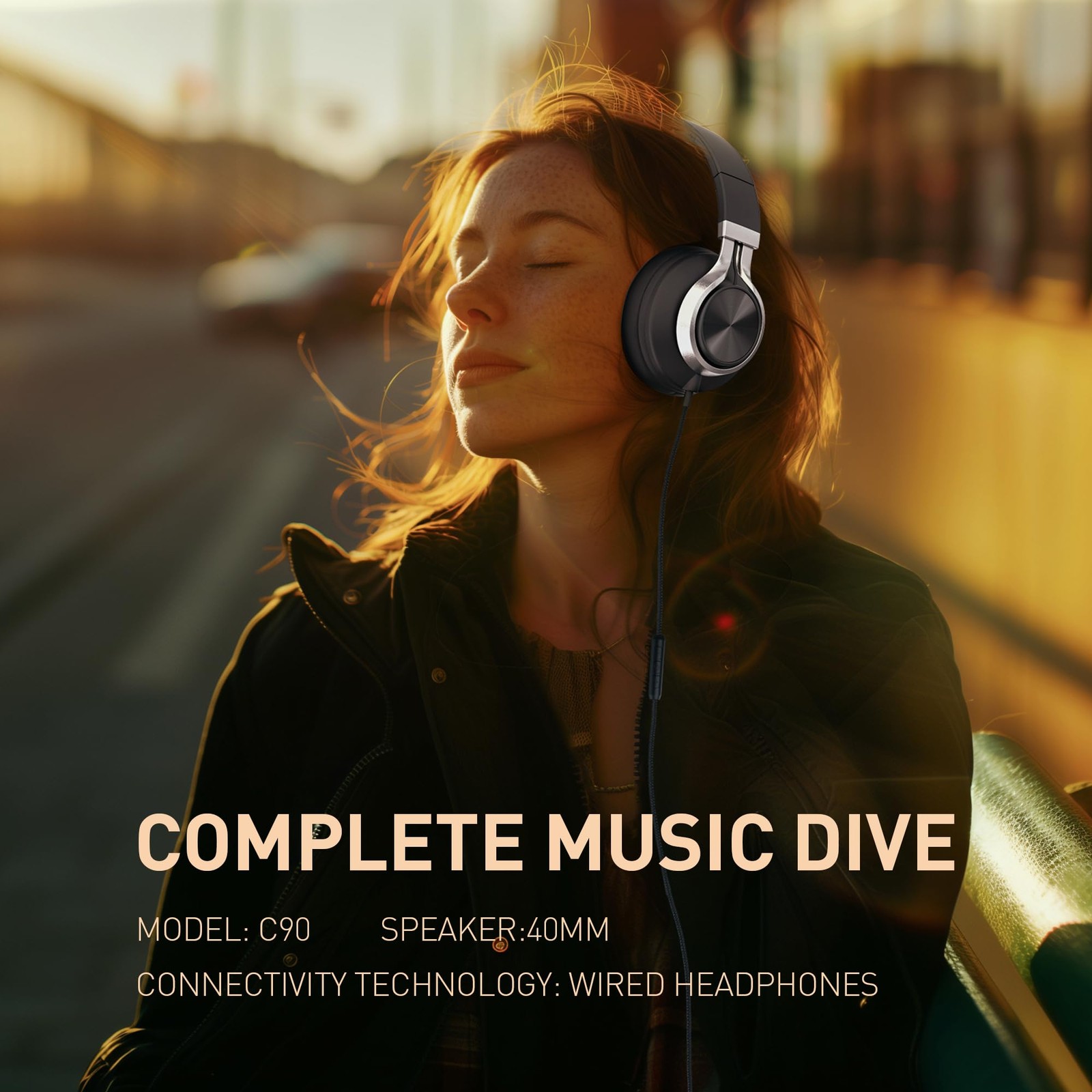 Wired Headphones 40mm Driver Over Ear Noise Reduction – Comfortable