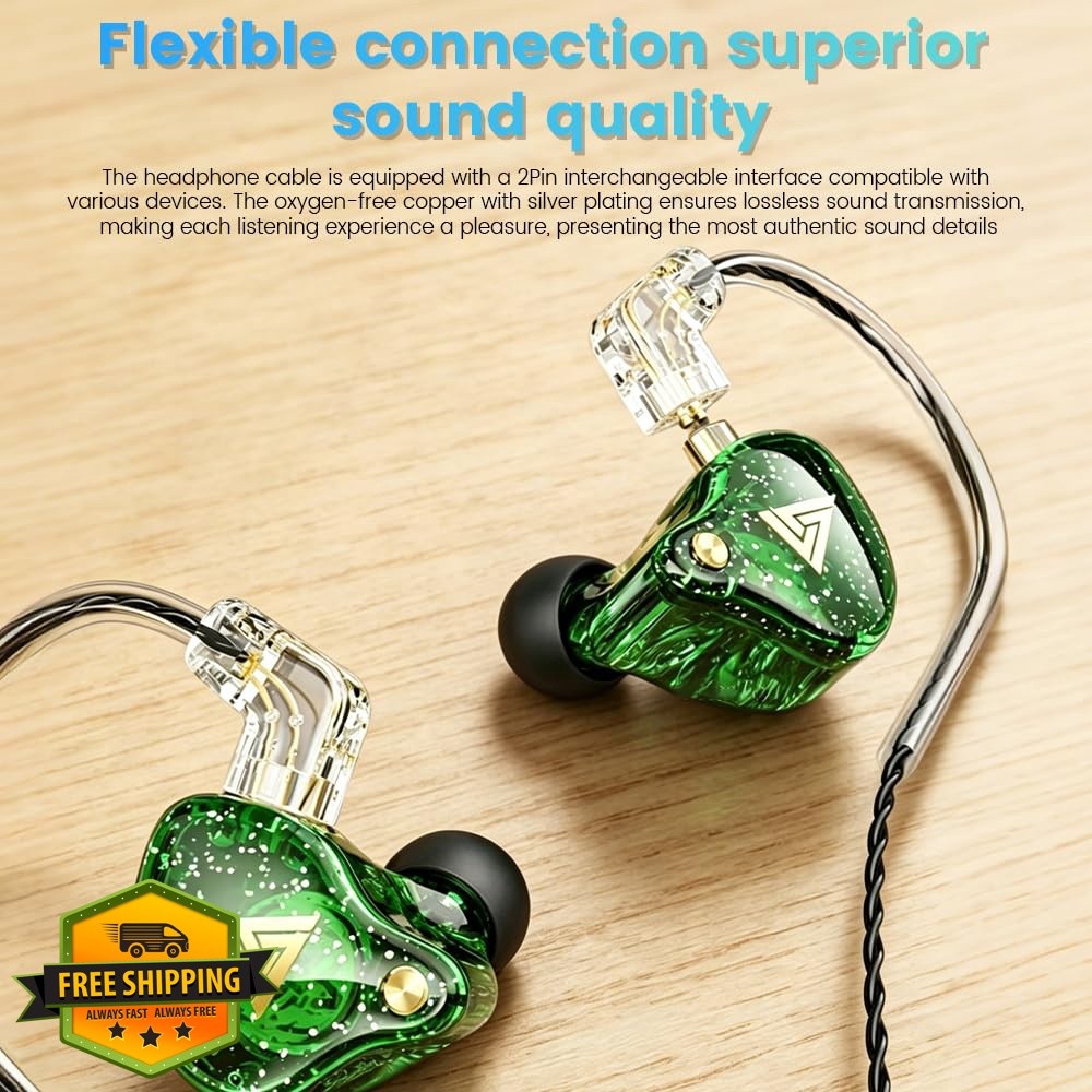Yeabomy Green Wired Gaming Earbuds QKZ AK6 PRO