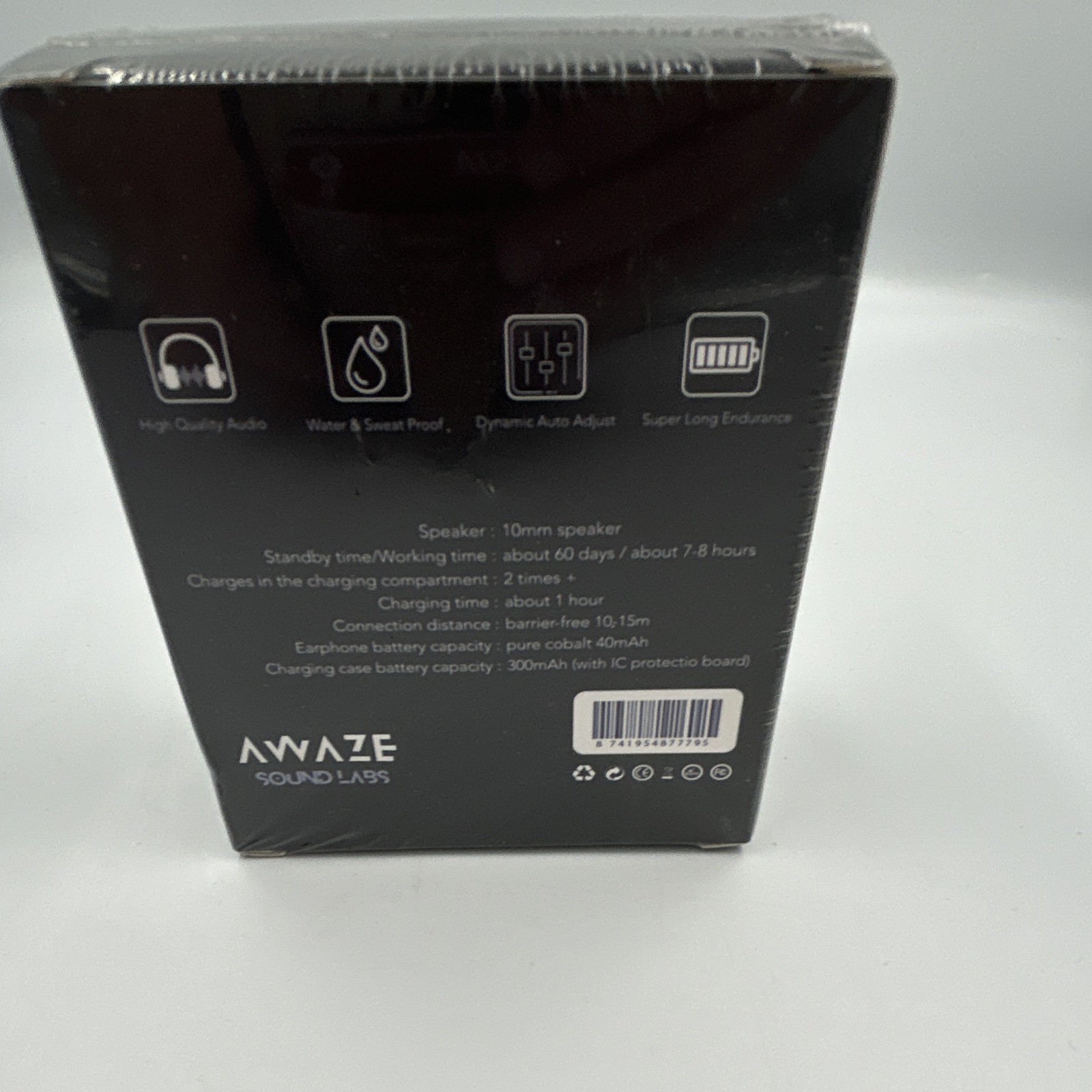 AWAZE SOUND LABS X15 Pro Bluetooth True Wireless In-Ear Earbuds Black 10mm