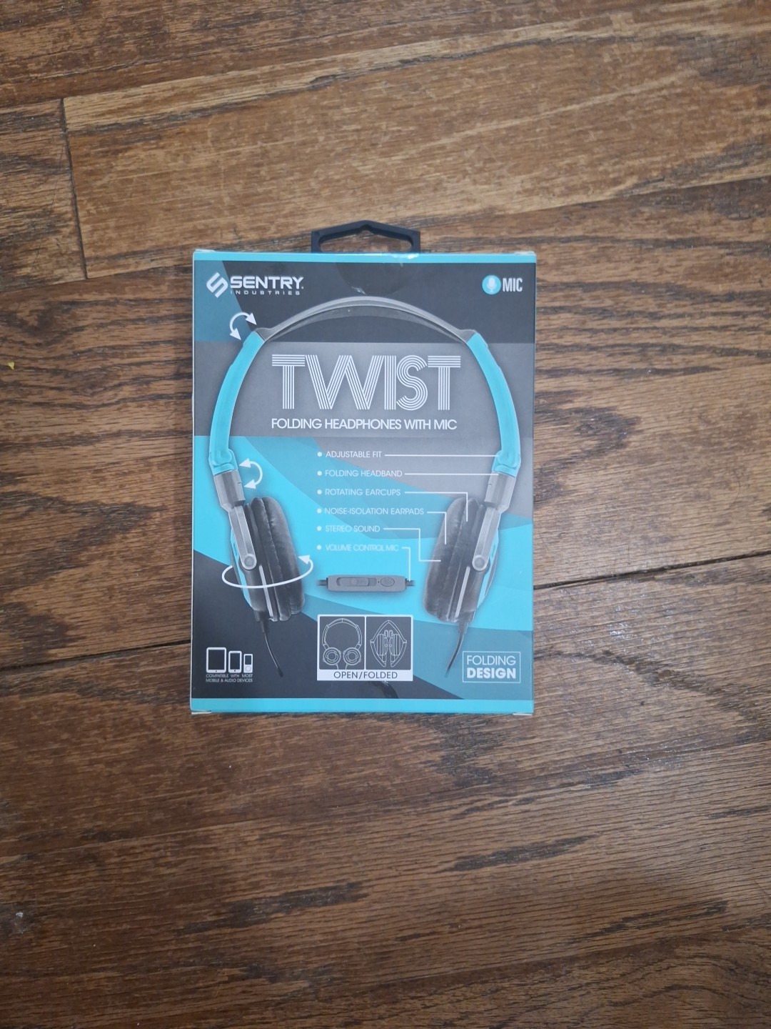 Sentry TWIST Folding Headphones With Mic H0425