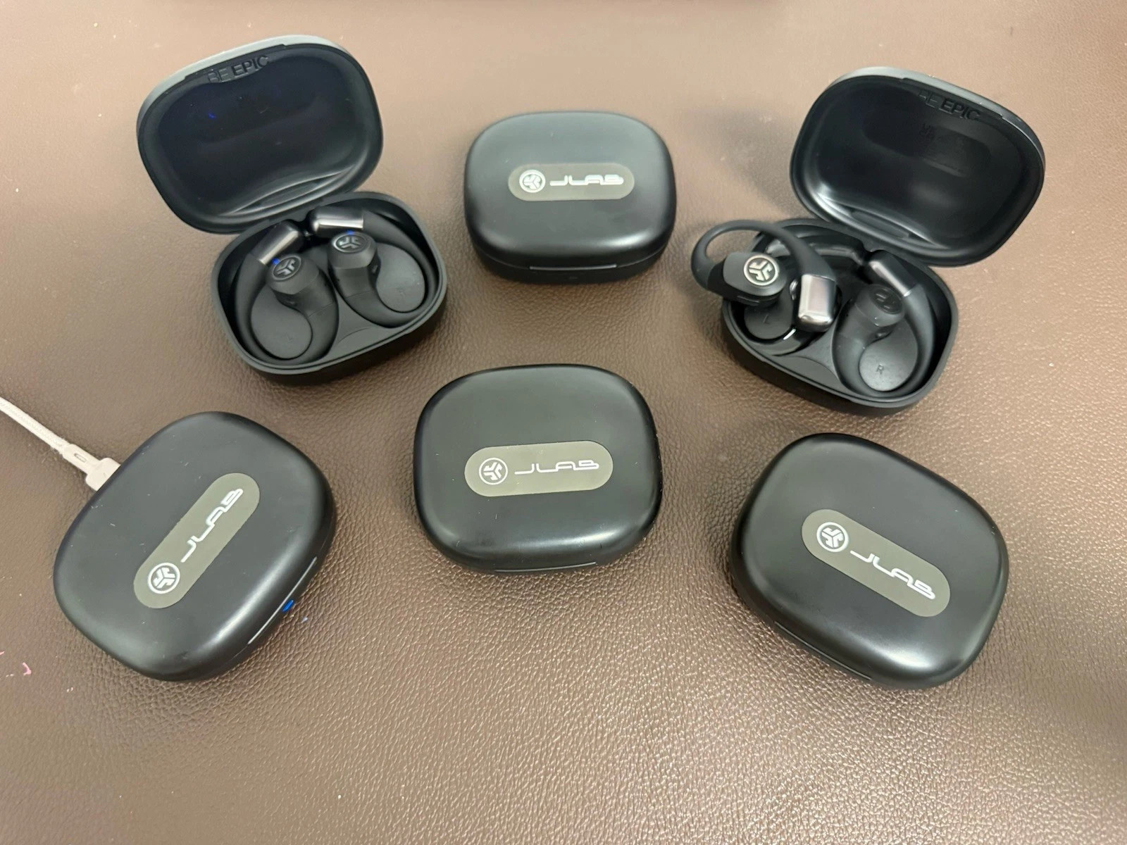 JLab Epic Open Sport Earbuds Black Bluetooth Open-Ear Used Tested