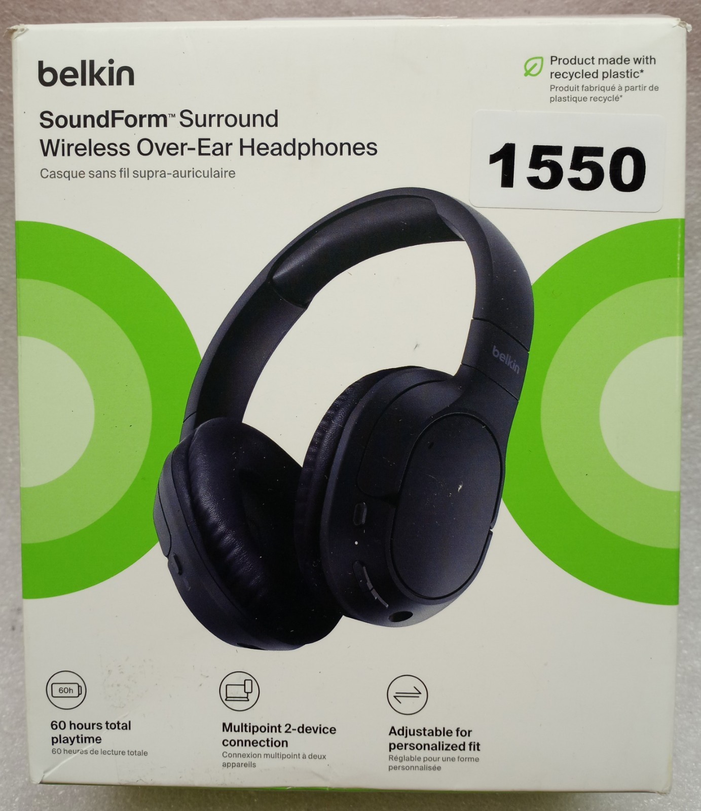 Belkin SoundForm Surround Over-Ear Sound Isolating True Wireless Headphones