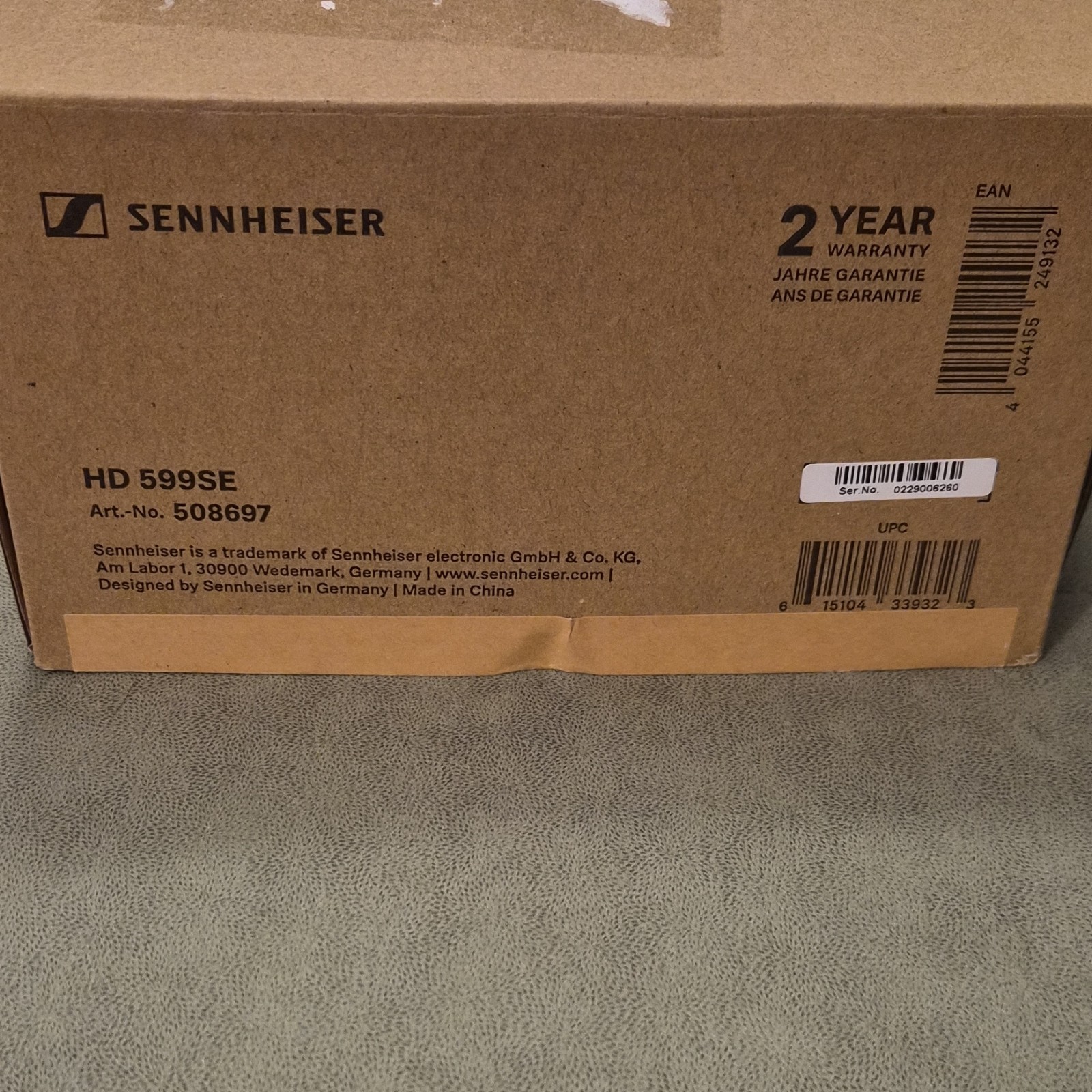 Sennheiser HD 599SE Headphones Black Silver Wired Adjustable Headband Over-Ear
