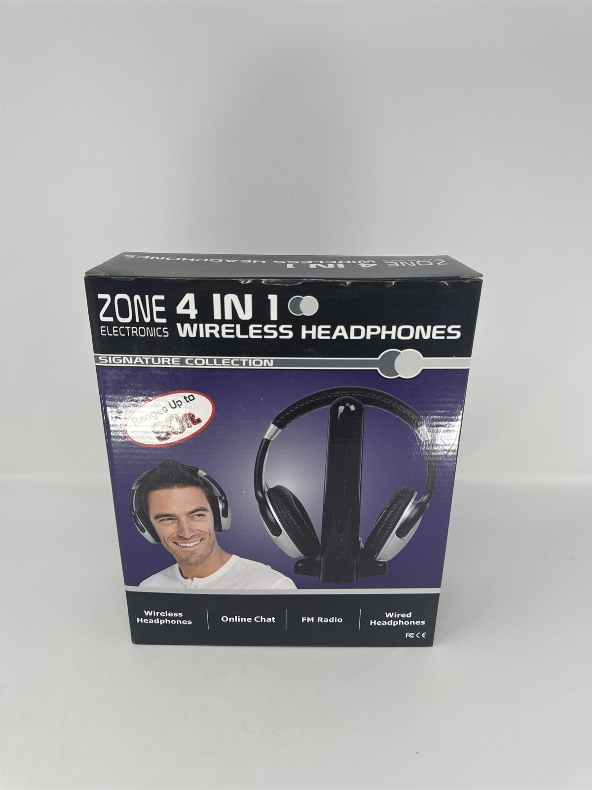 Zone Electronics 4 in 1 Wireless Headphones FM Radio Online Chat TV New Sealed