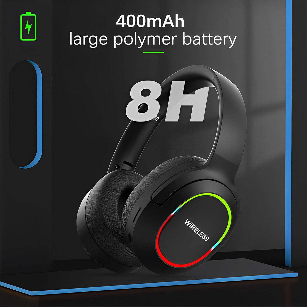 Bluetooth Wireless OverEar Headphones With Mic For iPhone 17 16 15 14 13 12 11 X