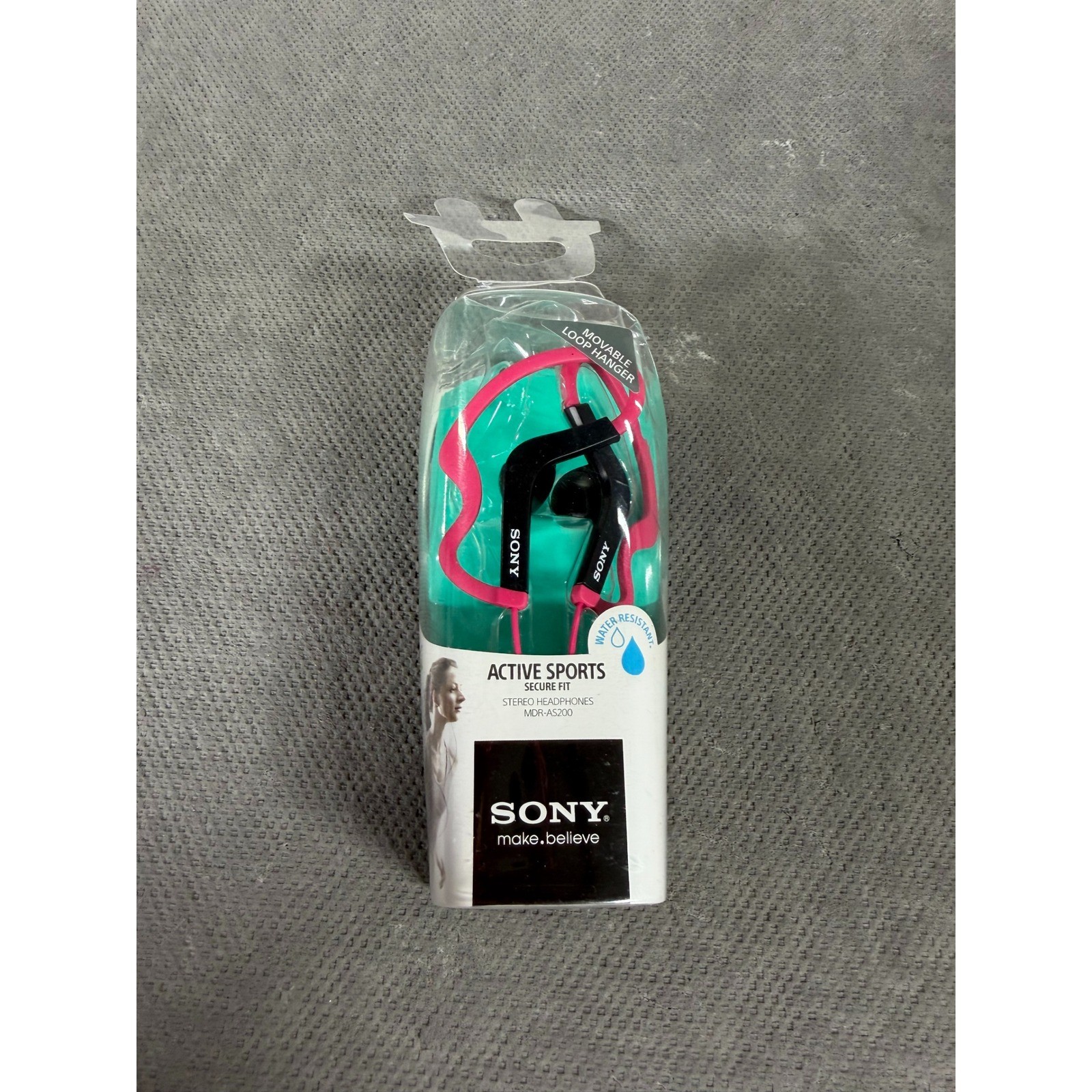 Sony MDR-AS200 Active Sports Stereo Headphones Pink Water Resistant Earbuds NEW